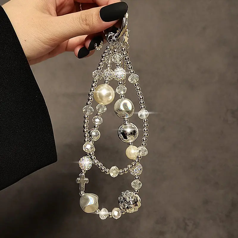 Fashionable Rhinestone Hand Chain Mobile Pendant