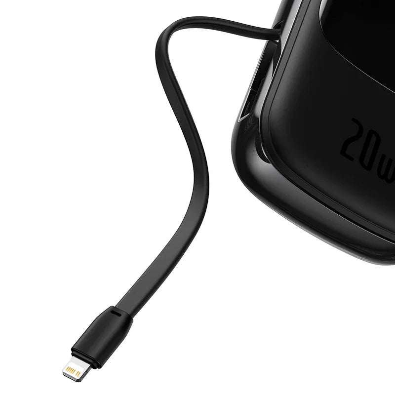 Qpow 20W 10000mAh Power Bank with Lightning Cable