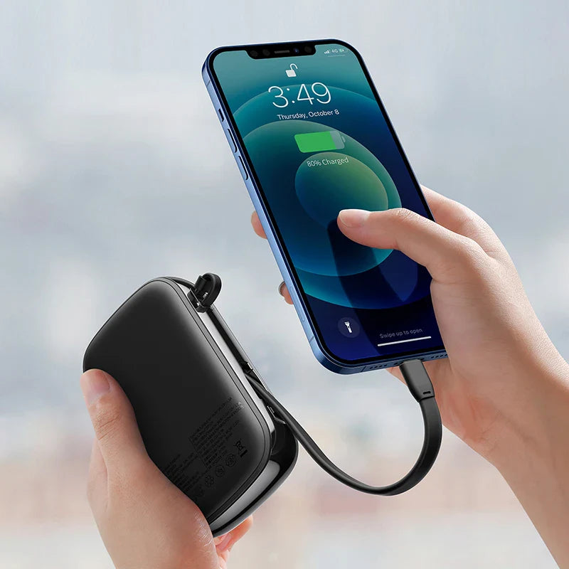 Qpow 20W 10000mAh Power Bank with Lightning Cable