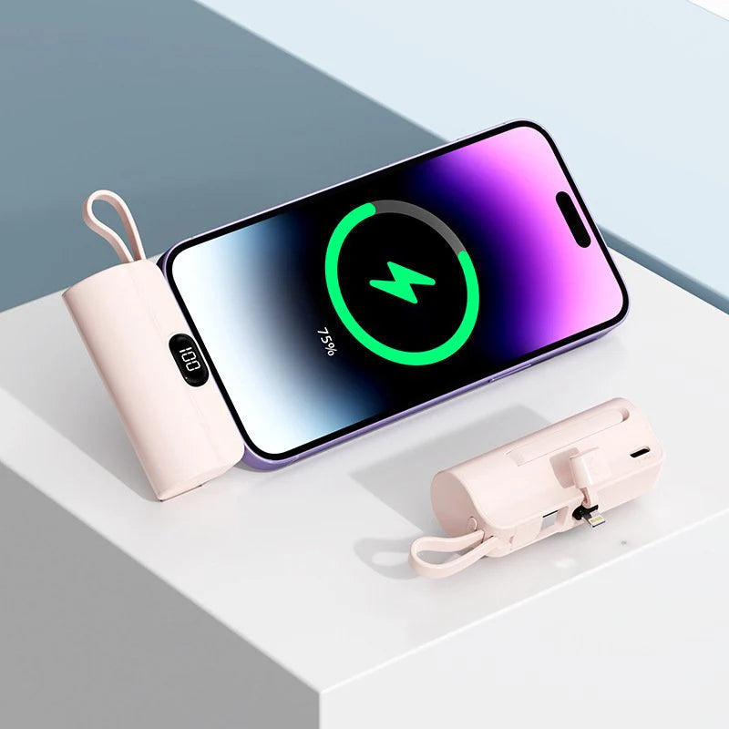 Power bank Mini 5000mah 2 in 1 Lightning USB Type C