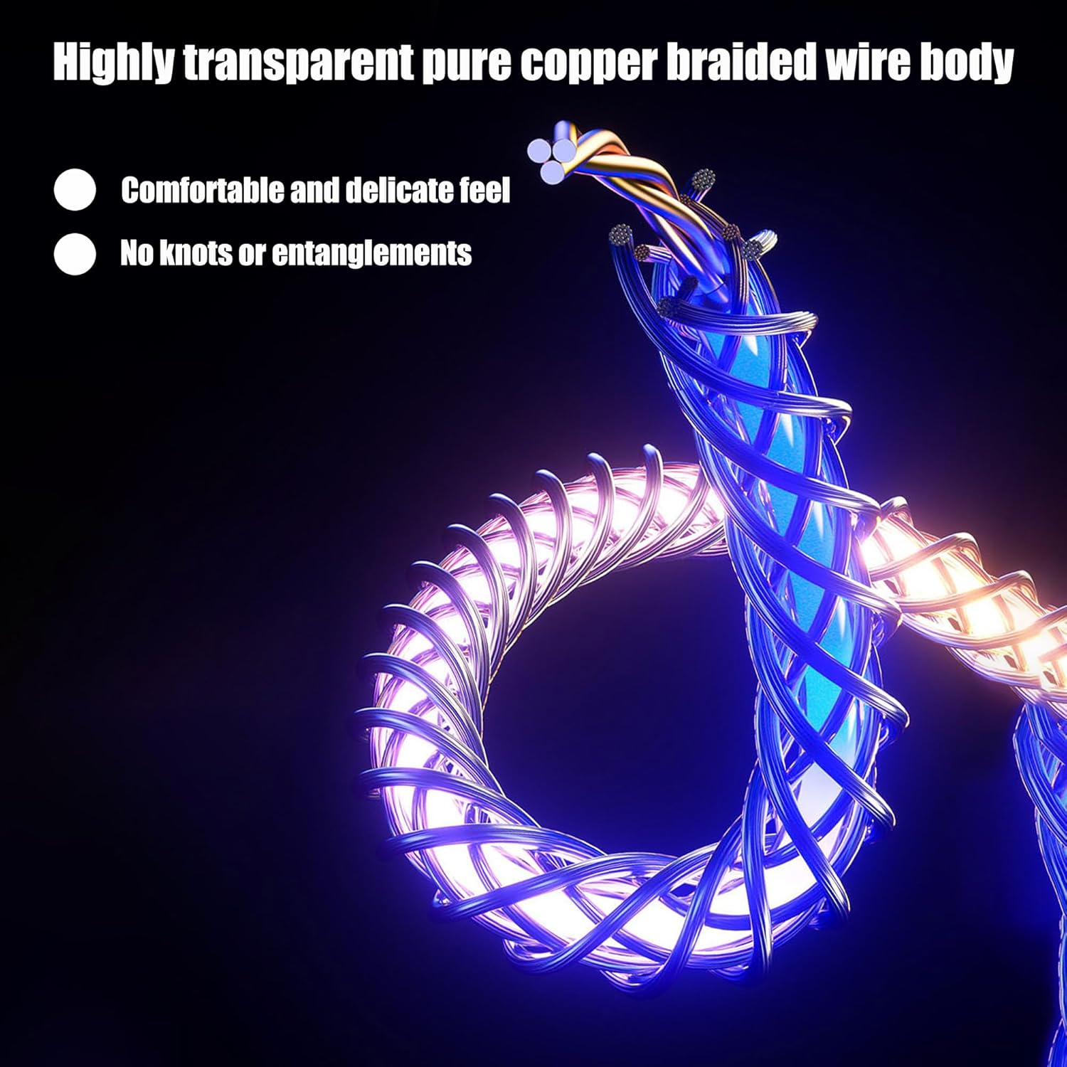 HOCO RGB Glowing Type C Turbo Charging Cable - High Quality.