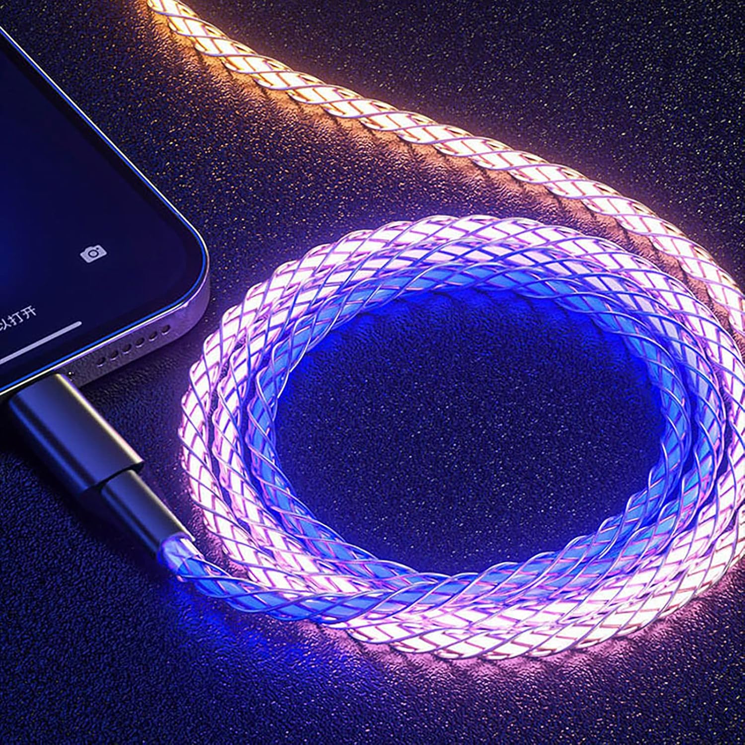HOCO RGB Glowing Type C Turbo Charging Cable - High Quality.