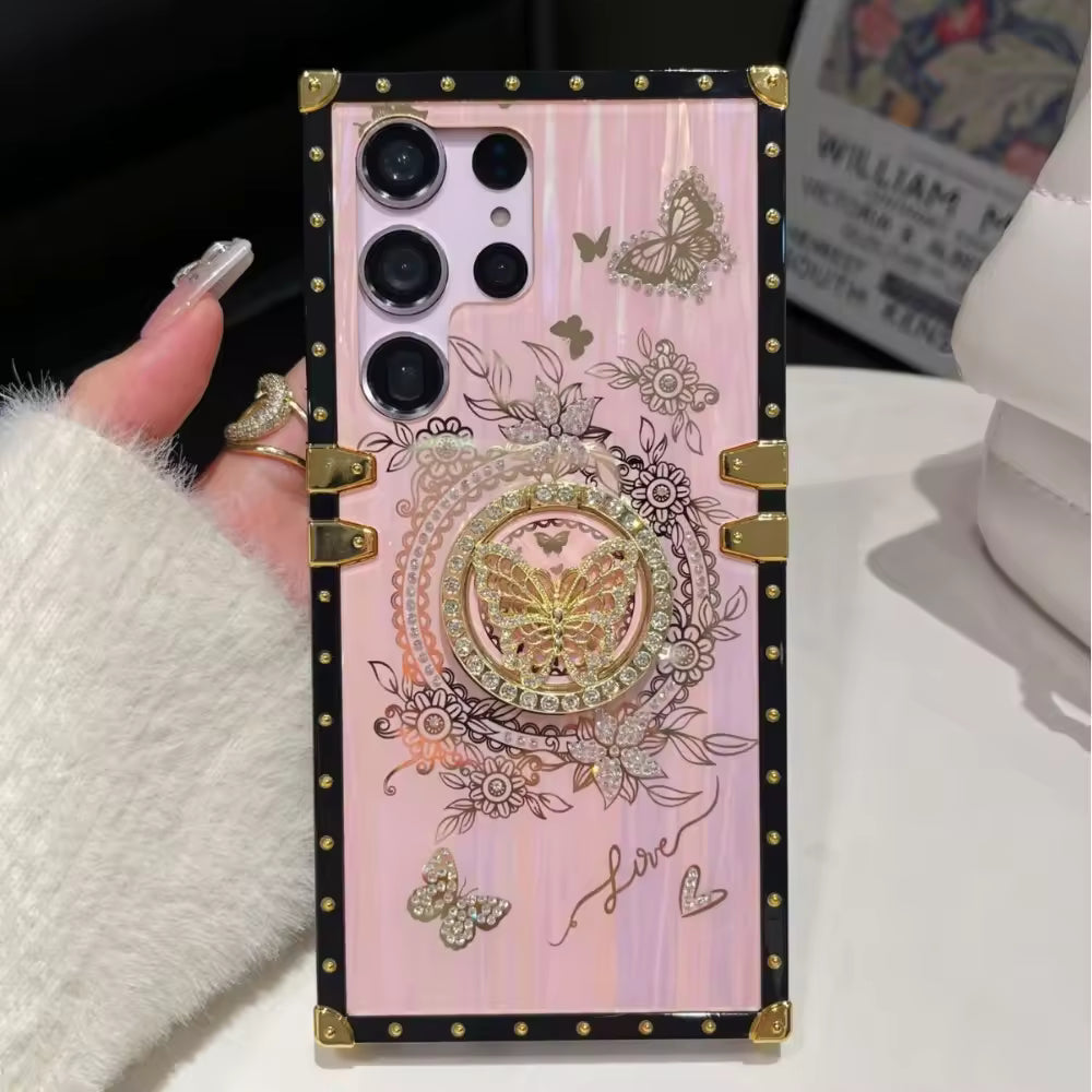 ORRY Elegant Rhinestone Butterfly Ring Case for Girls