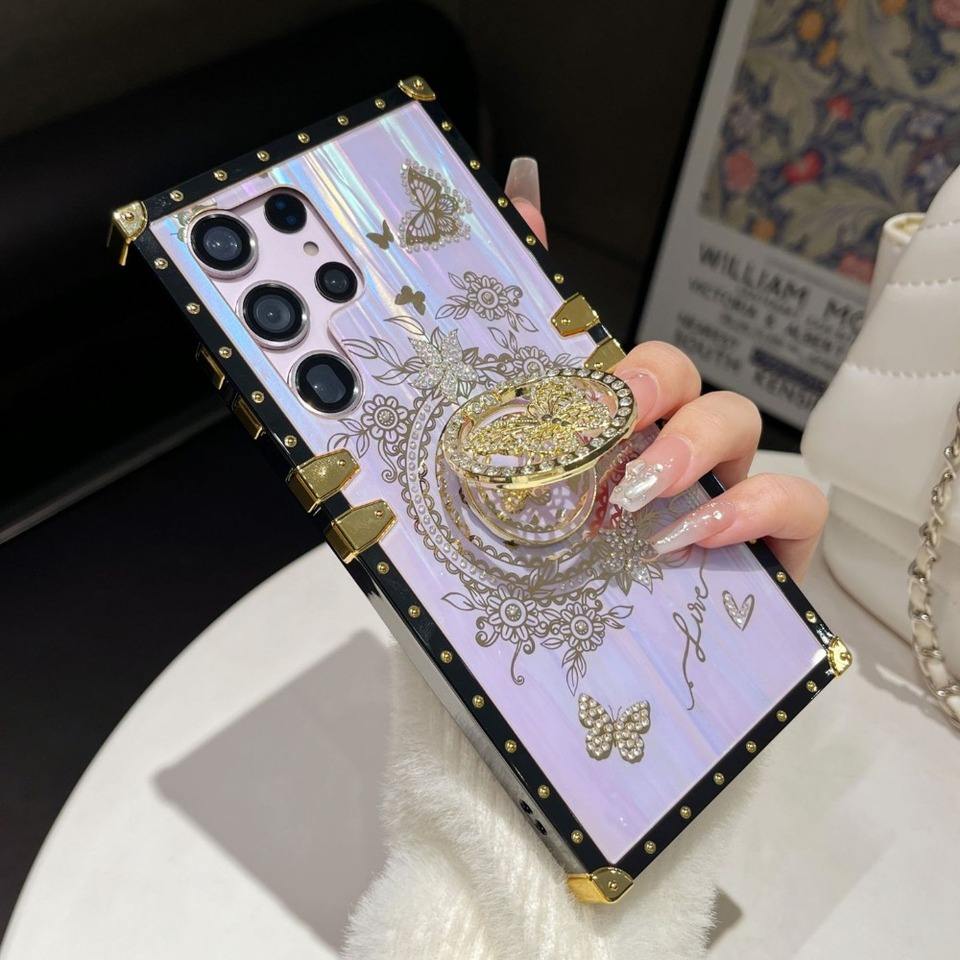 ORRY Stylish Rhinestone Butterfly Ring Case for Smartphones
