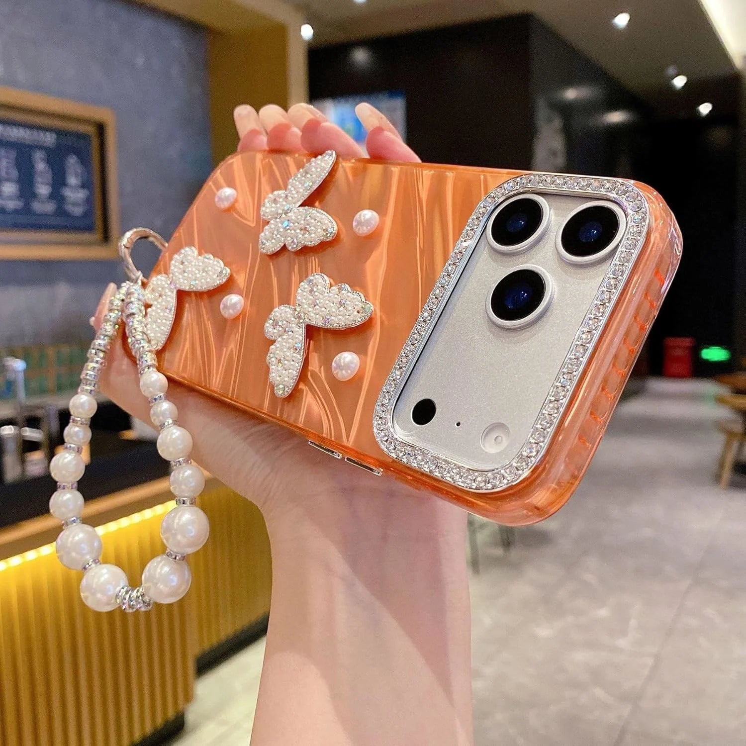 ORRY GlimmerButterfly Charm Case with pearl butterfly design