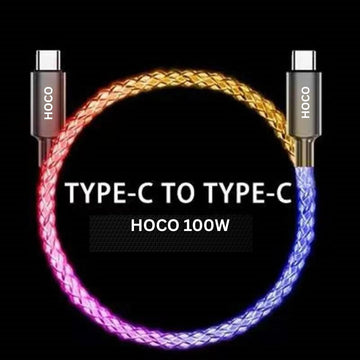 HOCO RGB Glowing Type C Turbo Charging Cable - High Quality.