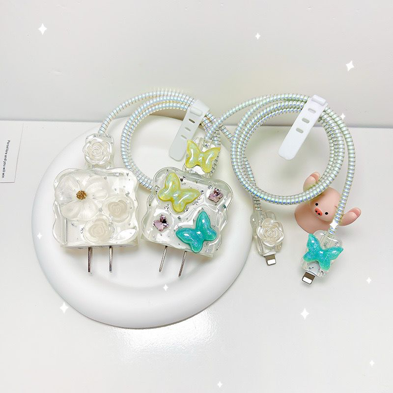 Yivenbarity Cute Flower Charge Cover For Data Cable