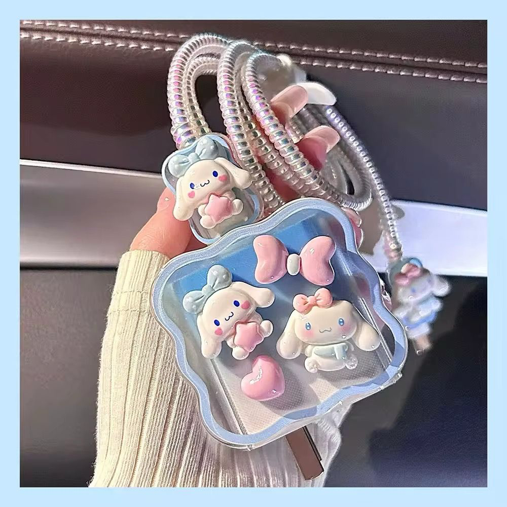 Cartoon Soft Case for iPhone Charger Covers Cable
