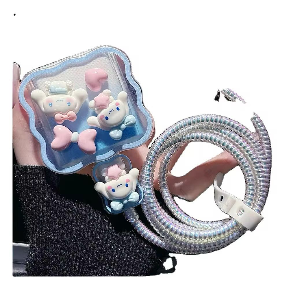 Cartoon Soft Case for iPhone Charger Covers Cable