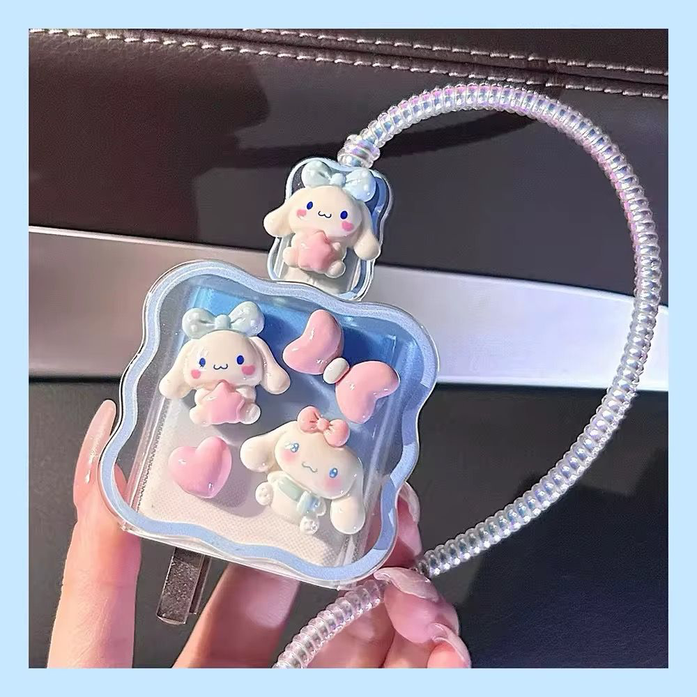 Cartoon Soft Case for iPhone Charger Covers Cable