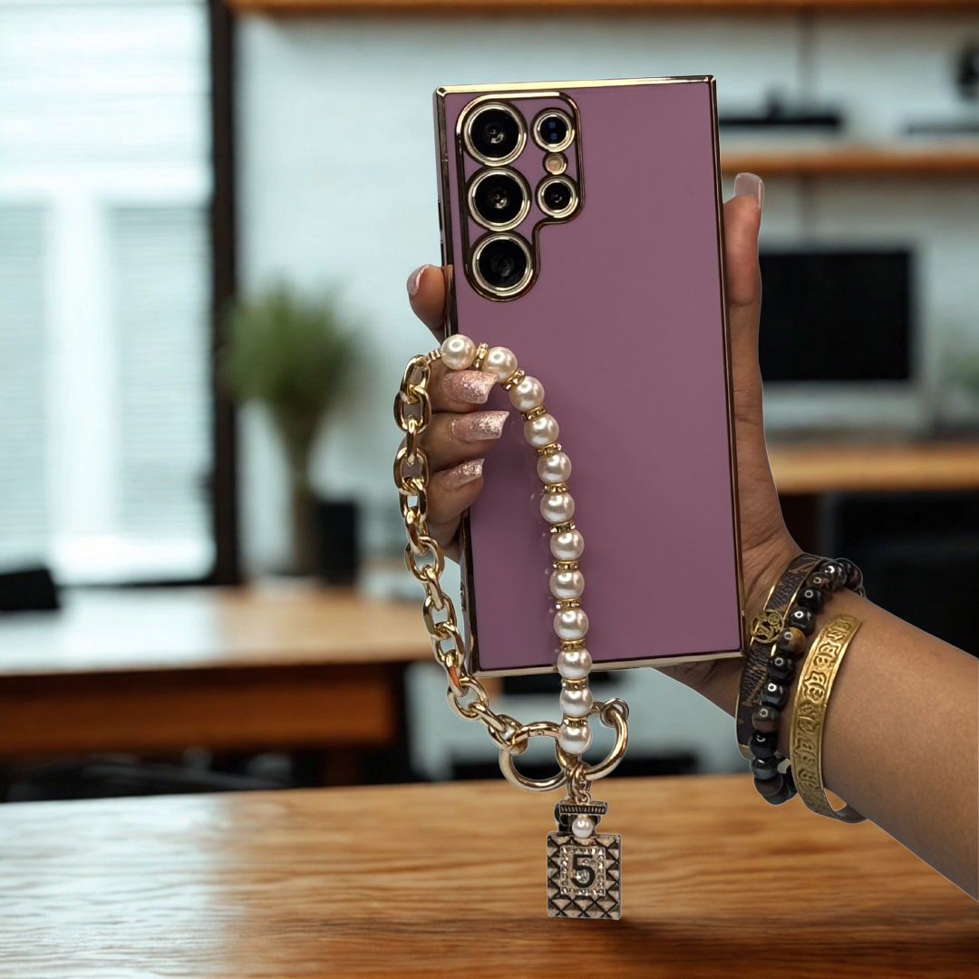 orry stylish pearl chain case for Samsung Galaxy phones