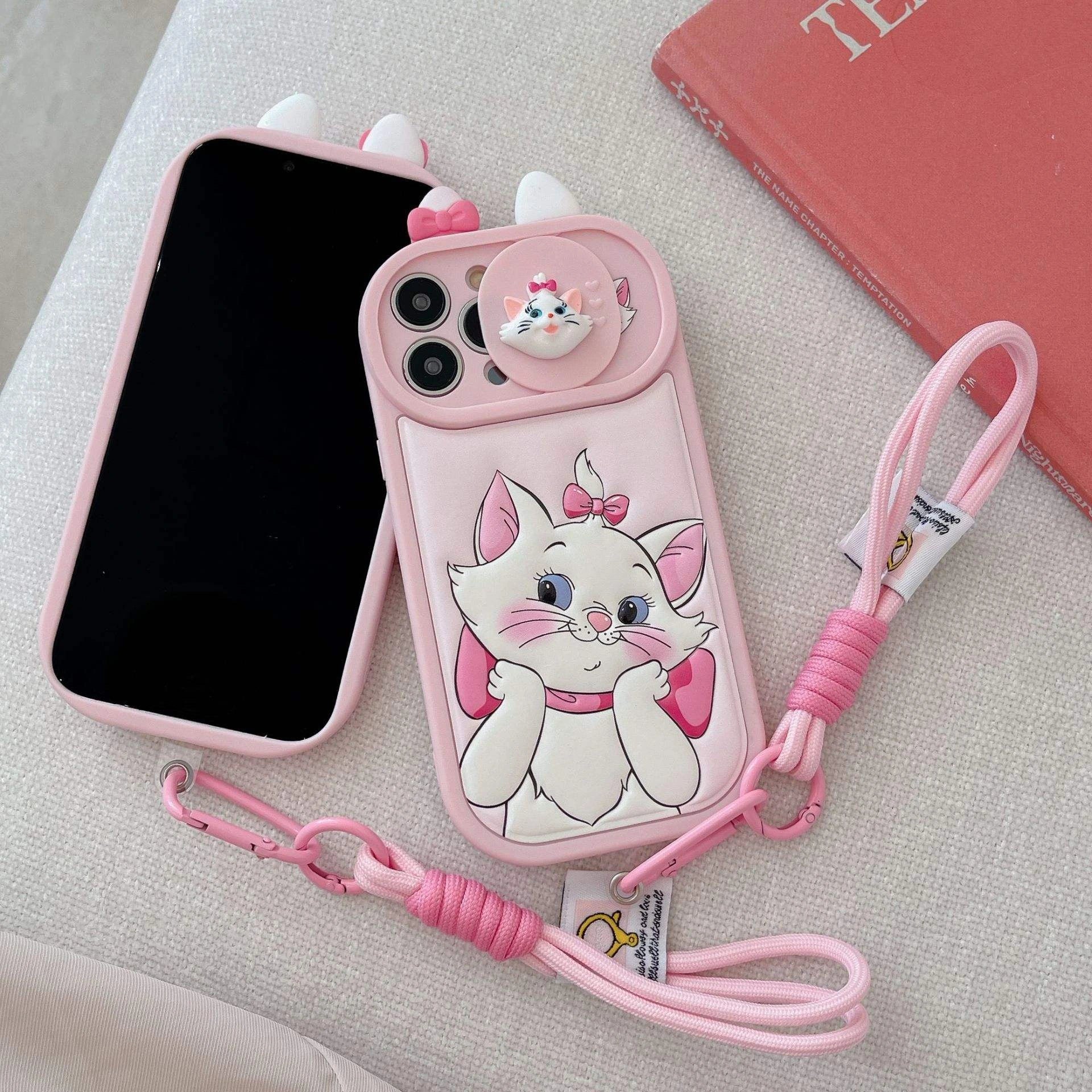 Cute Cat Face Charm Phone Case