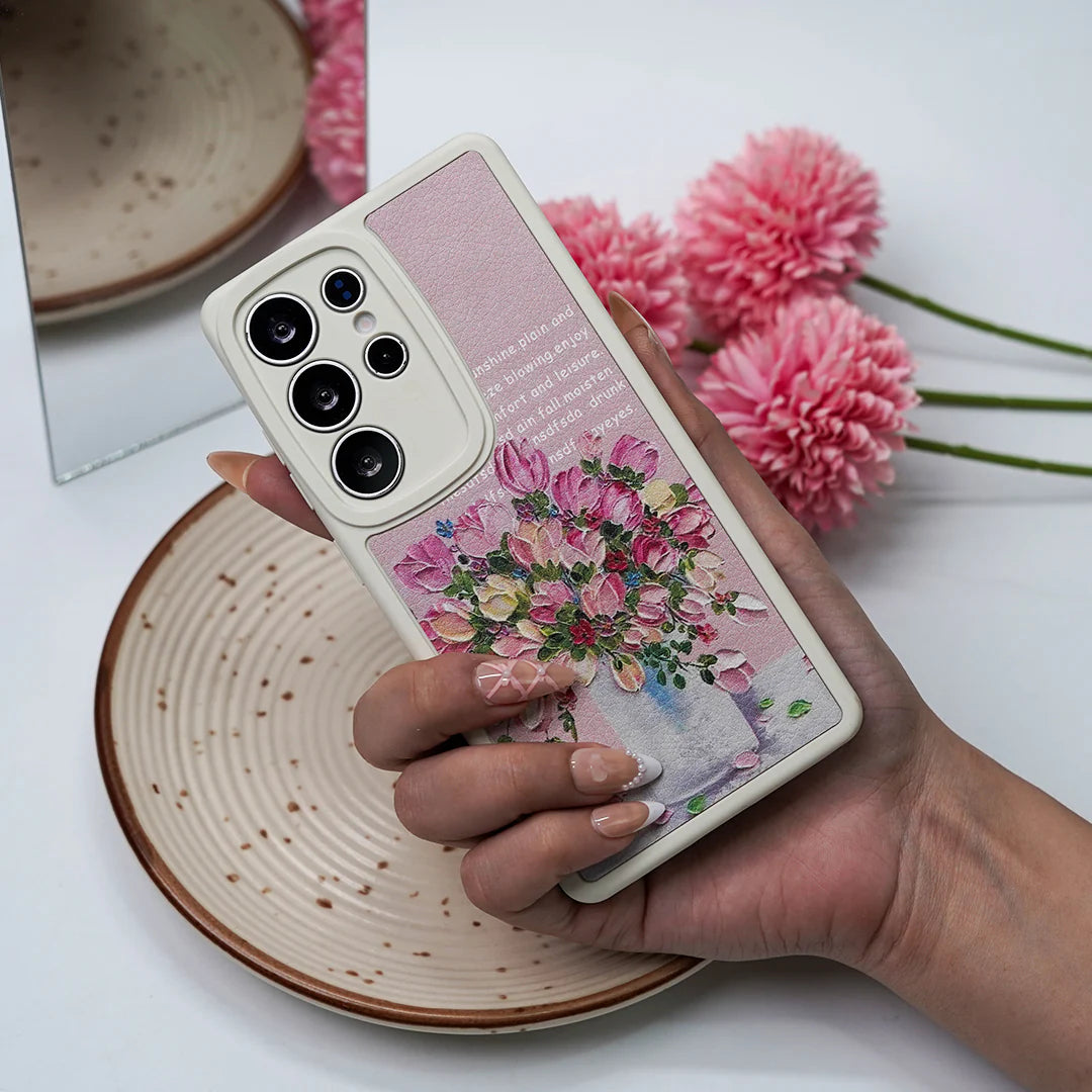 Cute white floral phone cover for girls