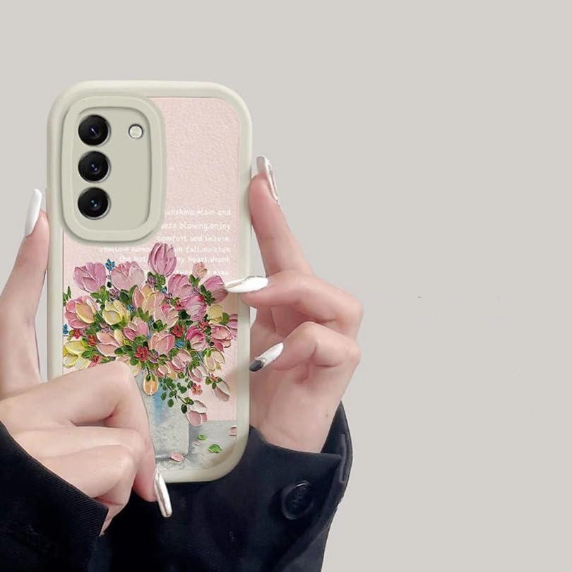 Slim elegant white flower phone case
