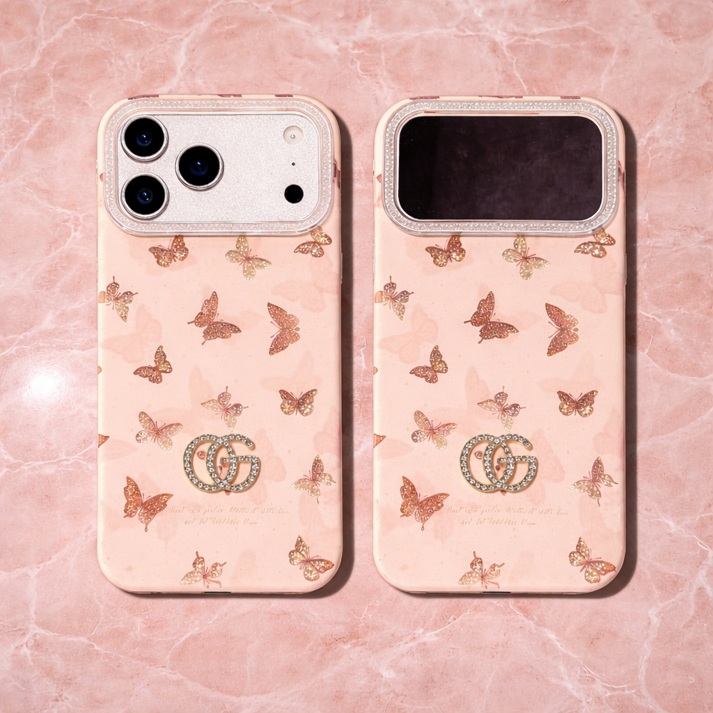 Stylish Blush Butterfly Crystal iPhone Case ORRY