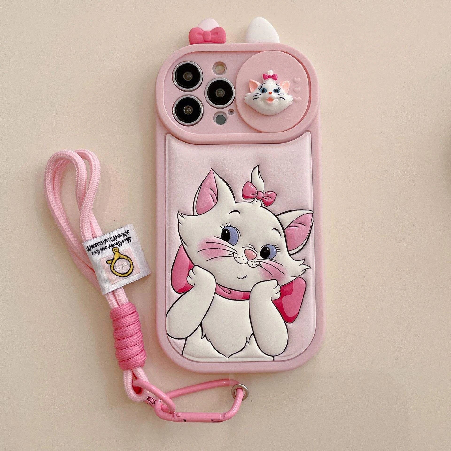 Cute Cat Face Charm Phone Case