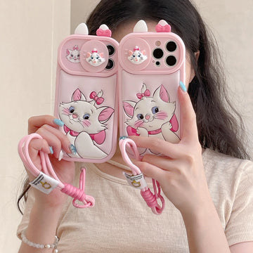 Cute Cat Face Charm Phone Case