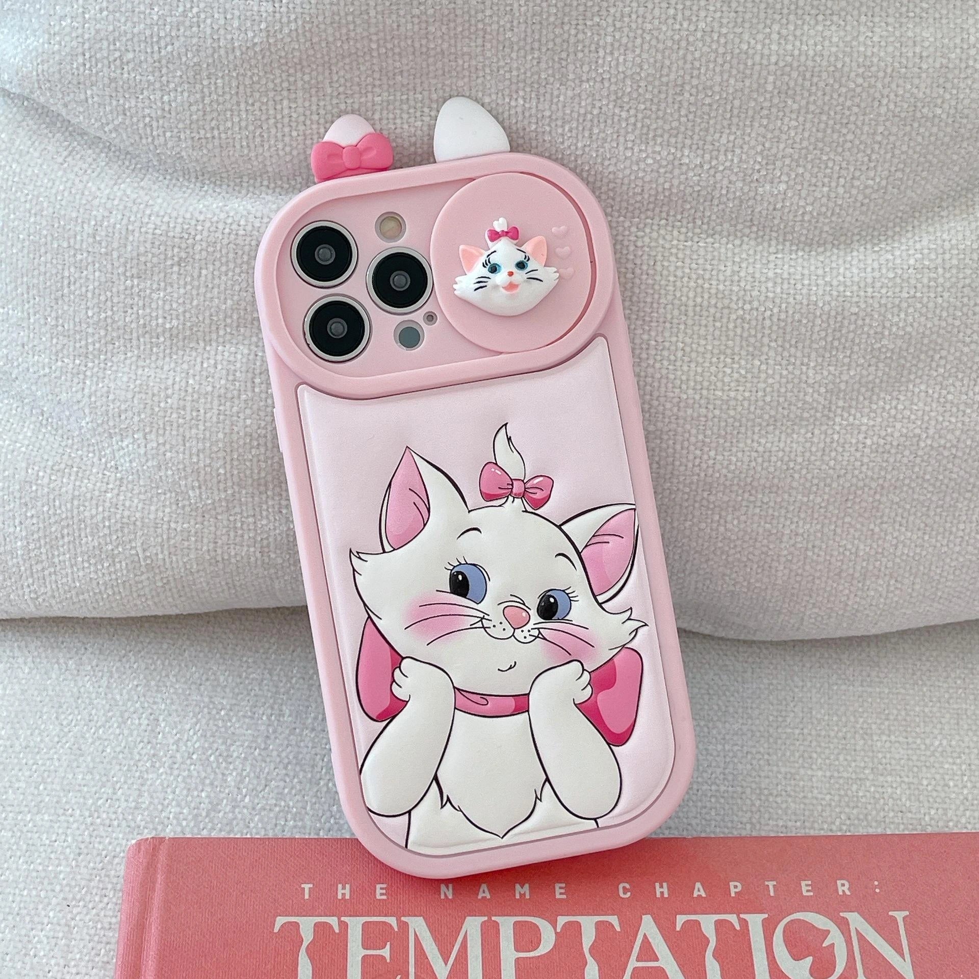 Cute Cat Face Charm Phone Case