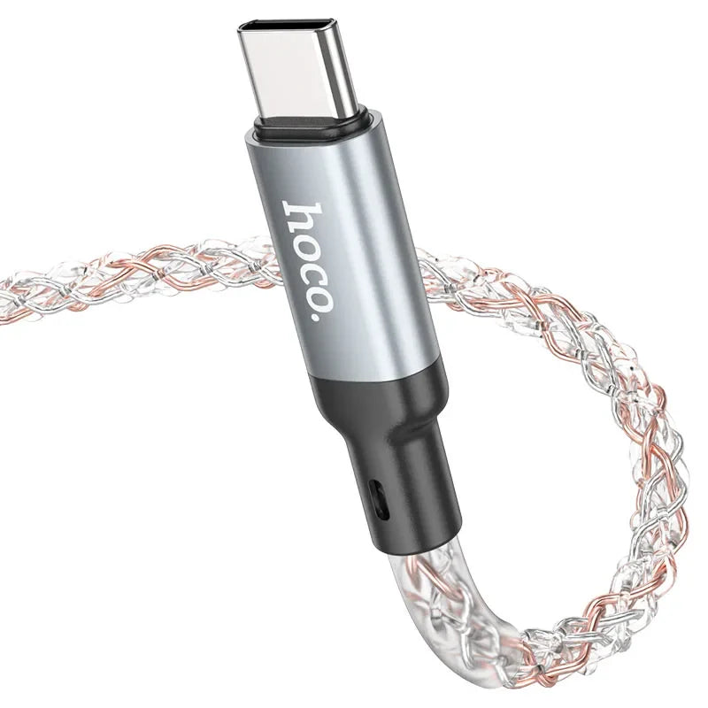 HOCO RGB Glowing Type C Turbo Charging Cable - High Quality.