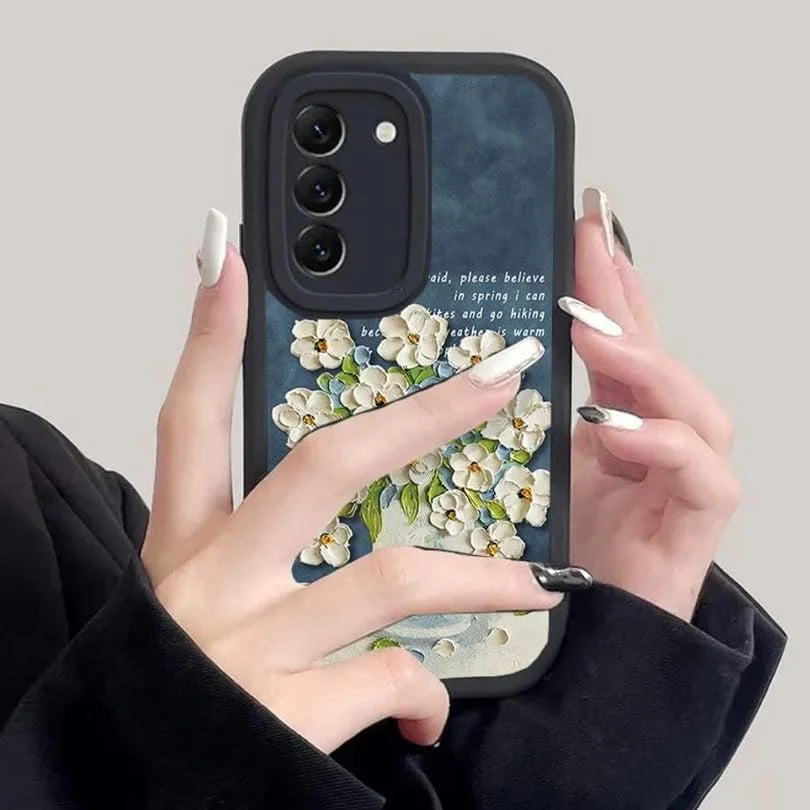 Premium white floral phone case – ORRY