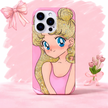 ORRY pink pretty doll sparkle phone cover for girls