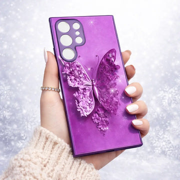 Purple blossom butterfly phone case aesthetic