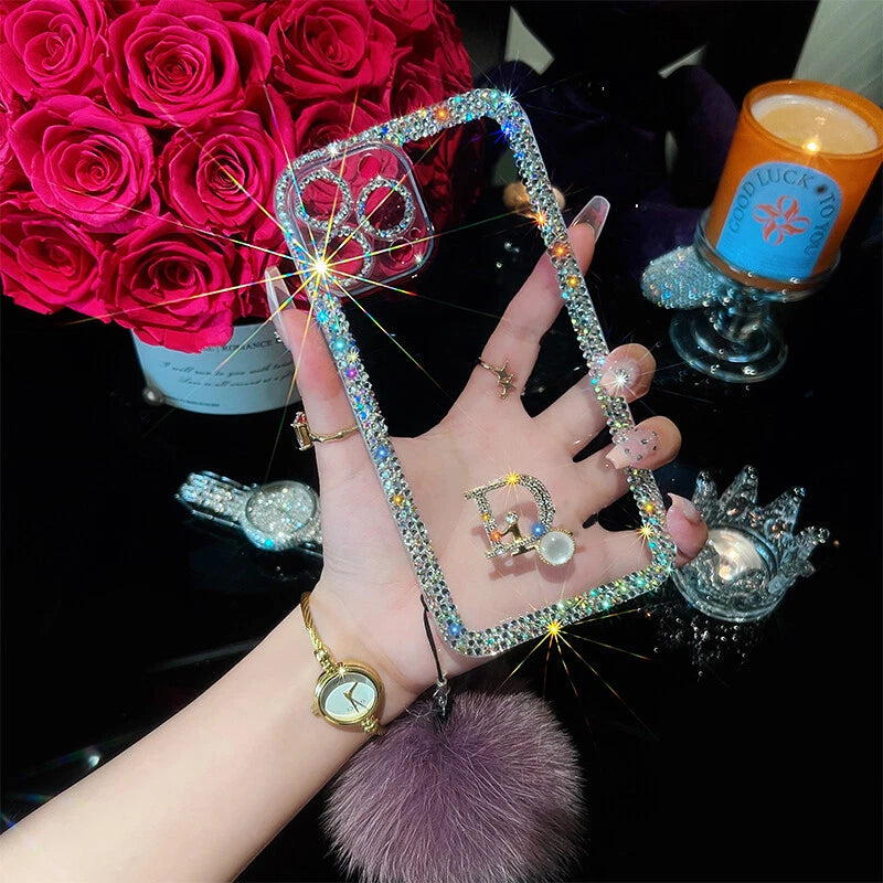 Crystal Luxe Diamond Clear Case w/ Strap