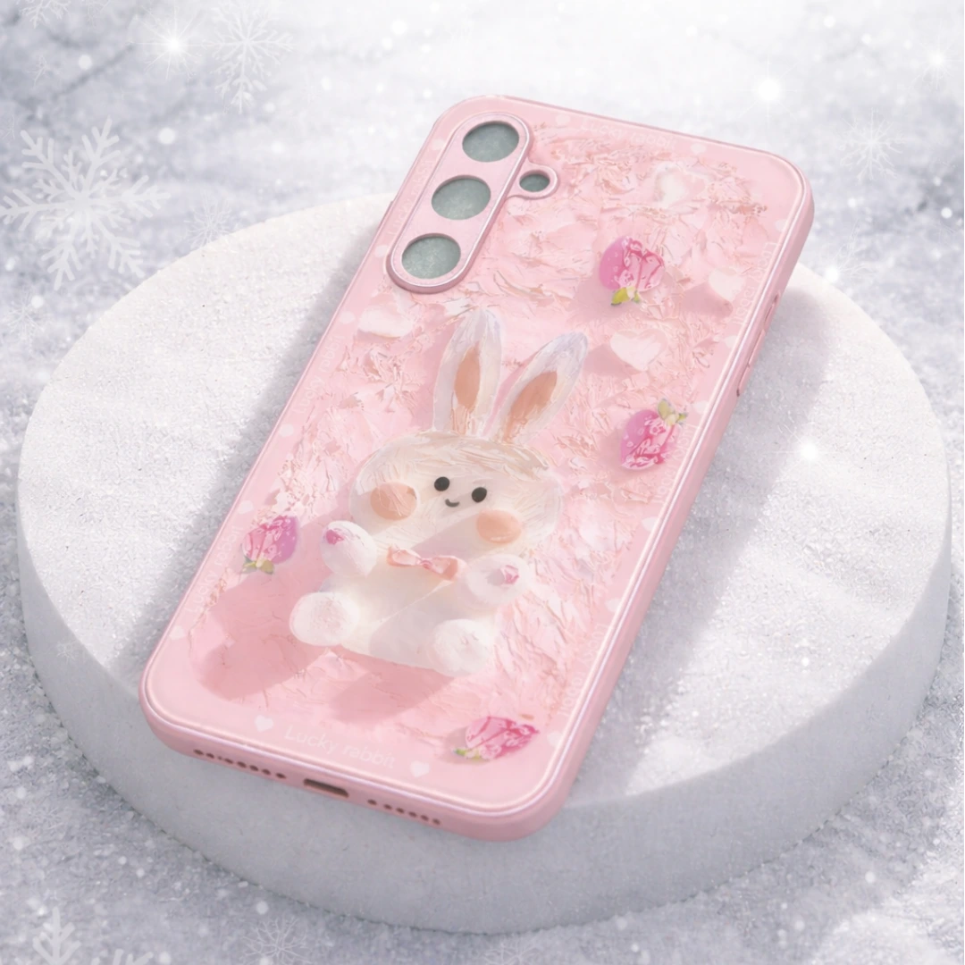 Adorable lucky bunny 3D phone case for girls