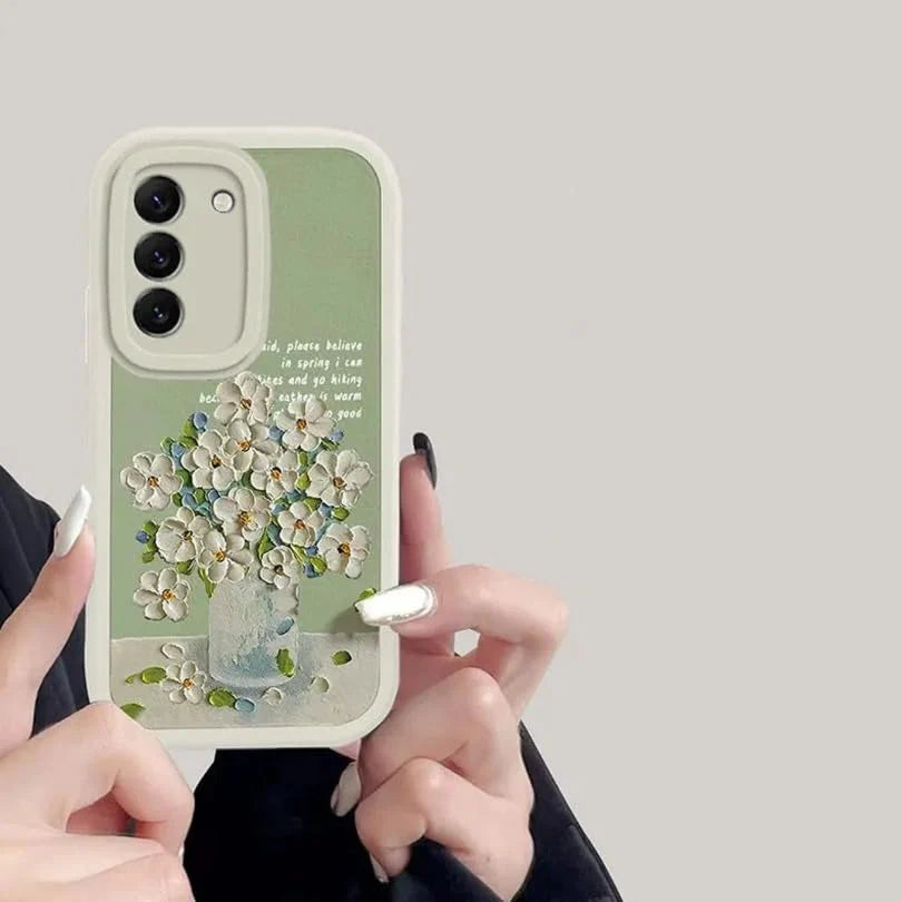 White blossom phone case girly design